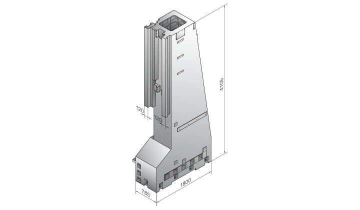 Stronger W-axis (box-way) with Super Column Design